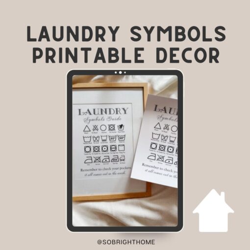 So Bright home Laundry Sign, digital laundry symbols sign