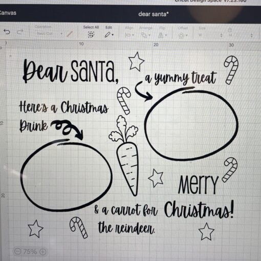 dear santa, santa plate cricut design, santa plate sew bright creations