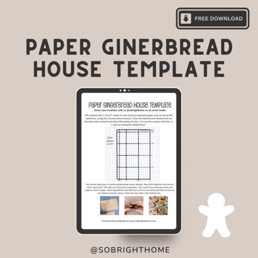 Paper Gingerbread House Box Template | So Bright Home x Chocxo