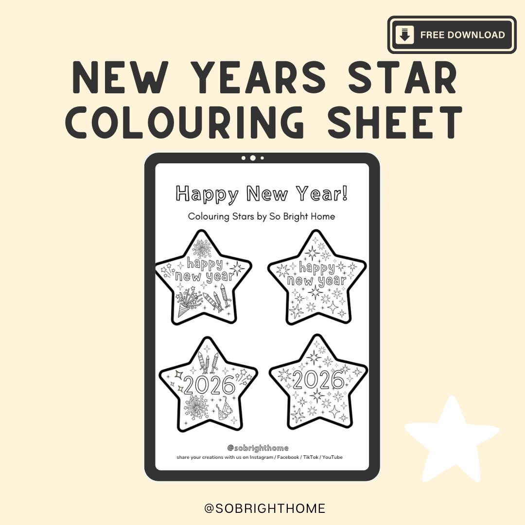 So Bright Home New Years Eve Colouring Sheet
