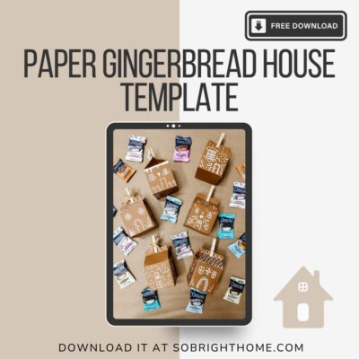 Paper Gingerbread House Box Template | So Bright Home x Chocxo