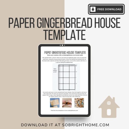 Paper Gingerbread House Box Template | So Bright Home x Chocxo